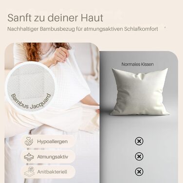 Подушка для вагітних та годування XL, Memory Foam, бавовняний чохол, бежева