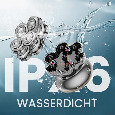 Машинка для гоління голови 7D PRO MAXGROOM IPX6, срібляста, акумуляторна (1400mAh), 8800 об/хв, для чоловіків