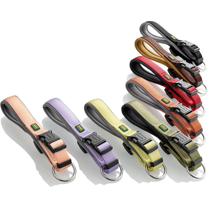 Нашийник для собак HUNTER Neopren Vario Plus, червоно-чорний, L-XL/2,5, міцний нейлон, м'яка неопренова підкладка, регульований, з поглиначем ривка, зручний, легкий у догляді