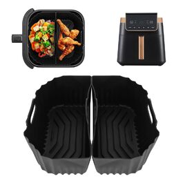 Силіконовий килимок для фритюрниці (48x30 см) - захист від нагріву для кухонної поверхні, кавомашини, Ninja, Cosori, Philips Airfryer (Dual Zone 2 Kammern)