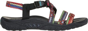 Сандалі жіночі Skechers Reggae Sew Me Boho плетені з ремінцями, чорно-різнокольорові, 36 EU