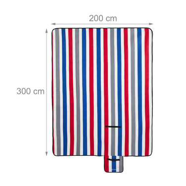 Relaxdays XXL Picnic Blanket 200x300 cm Stripes