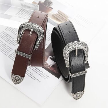 Жіночі шкіряні ремені JowTreex у стилі вестерн з квітковою пряжкою, вінтажний пояс