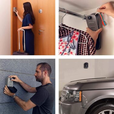 Сейф для ключів Rhino Lock Kombi настінний з кодовим замком та доступом за допомогою ключа - сірий (Pro)