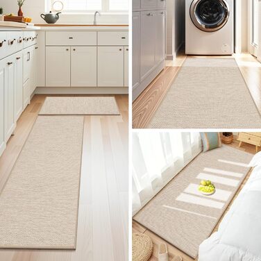 Килимок кухонний LEKEEPGO, 43x150 см, антиковзаючий, бежевий