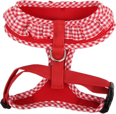 Нашийник для собак Puppia Vivien, червоний, S - регульований, м'який, з візерунком, для цуценят та малих собак, анти-тягнучий