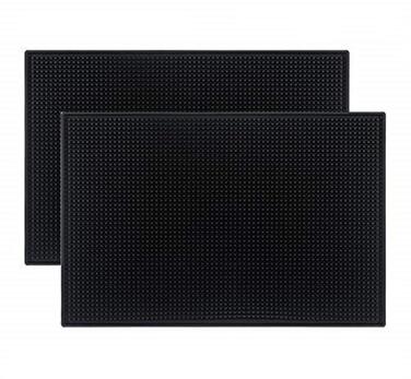 Тебері Килимок для бару 2 шт., 45x30 см, силіконовий, чорний - антиковзкий килимок для кухні, кафе, клубу