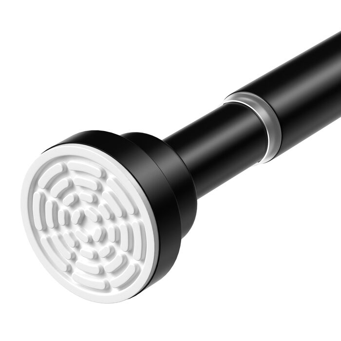 Телескопічна штанга для карнизи/душової завіси, чорна, 79-195 см. Кріплення без свердління. Телескопічна штанга для карнизи/душової завіси.