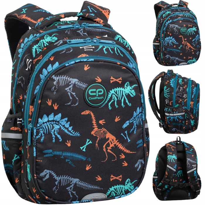 Шкільний рюкзак CoolPack Jerry з динозаврами, багатокамерний, 21 л