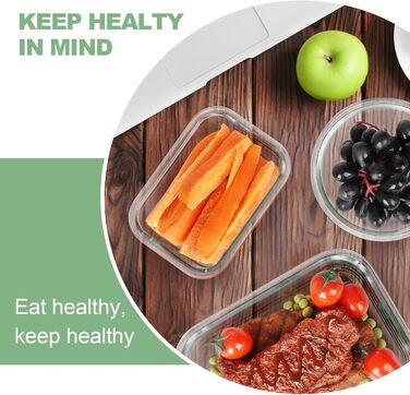 Набір скляних контейнерів Skroam 24 шт. з кришками - 12 контейнерів та 12 кришок, для зберігання продуктів, meal prep, сумісність з мікрохвильовою піччю, без BPA