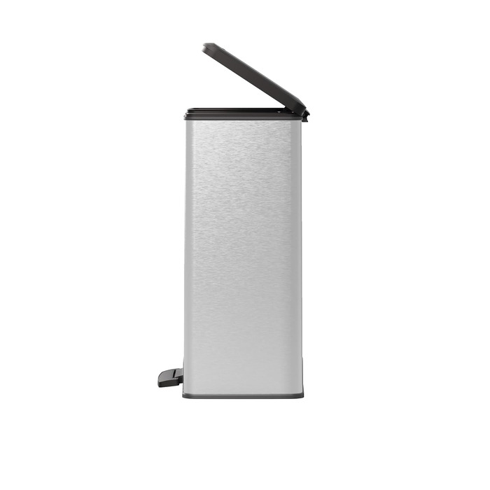 Сміттєвий кошик Curver Deco Bin, пластиковий, сріблястий металік, 65 л