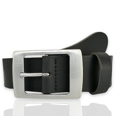 Жіночий шкіряний ремінь Friedrich Hoffmann чорний, ширина 4 см, Made in Germany - 100 см