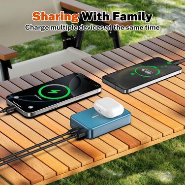 Магнітний Power Bank бездротової зарядки 26800mAh, швидка портативна зарядка з USB-C, для iPhone 16/15/4/13/12 та Android