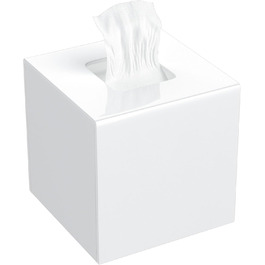 AITEE Acrylic Tissue Box Cover: white square tissue holder, napkin dispenser for home, bathroom, kitchen, bedroom, office, coffee table, restaurant