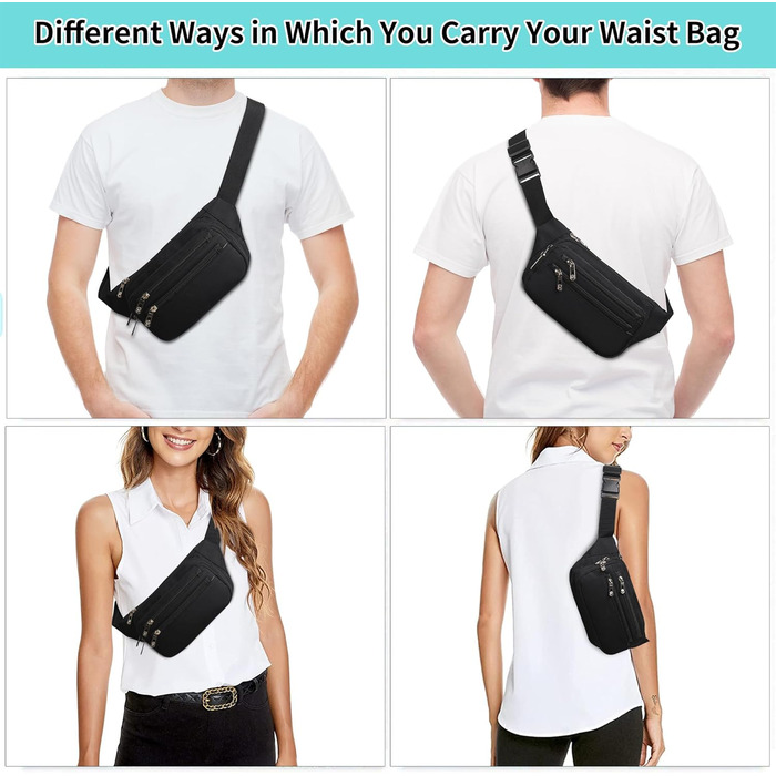 Чоловіча/жіноча поясна сумка на пояс, унісекс, 60 см, для подорожей, активного відпочинку, собак, чорна