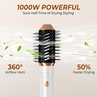Набір для укладки волосся Pro Hairstyler 6 в 1: фен-щітка, локони, об'єм, сушка, випрямлення | Atopskins | 1000W