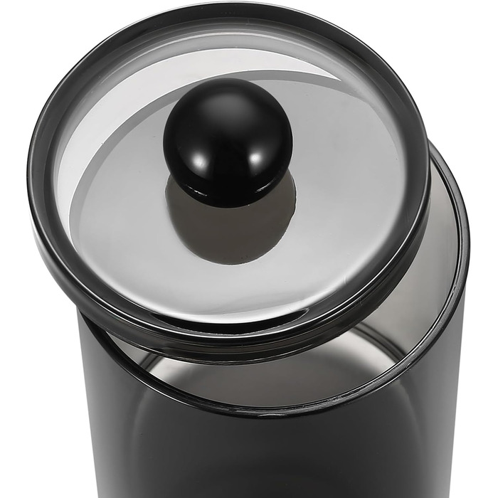 Організатор для косметики Gaomoeny, 3 шт. скляні аптечки для ватних паличок, бавовняних дисків, зубної нитки, косметичних спонжів, шпильок для волосся, чорний колір