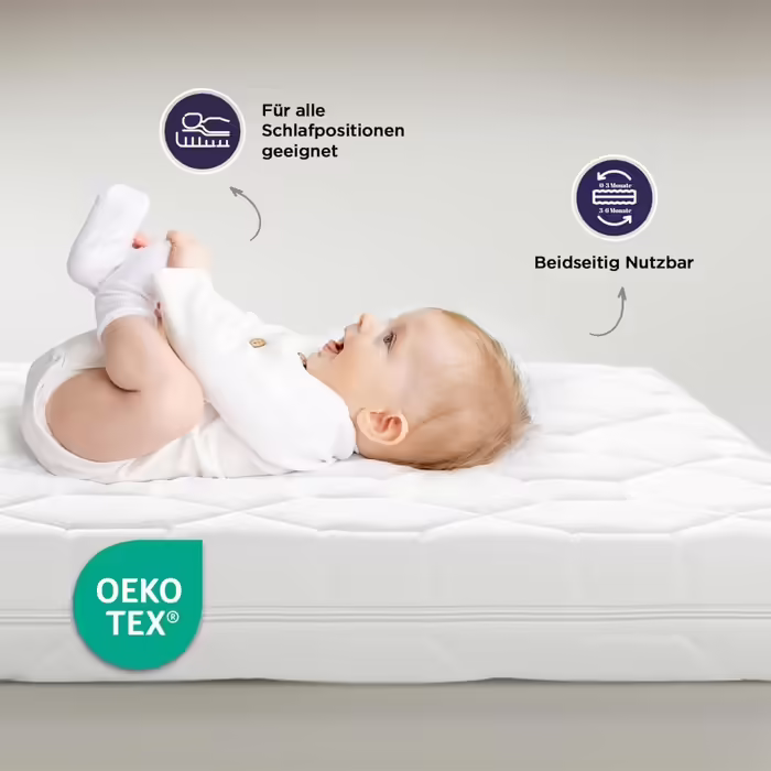 gowoll 70x160 cm cold foam mattress with anti-suffocation channel 6 cm height baby mattress for cot, children's bed, cabin bed and travel cot (Wave Baby) (Baby Mattress, 60 x 120 cm)