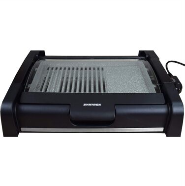 Syntrox Germany TG-1650W Electric Table Grill with Ceramic Plate - BBQ Grill with Glass Lid
