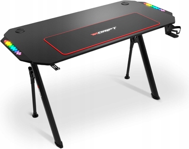 Ігровий стіл 120x60x75 RGB, карбонова стільниця, килимок 80x30 — комплект для геймера