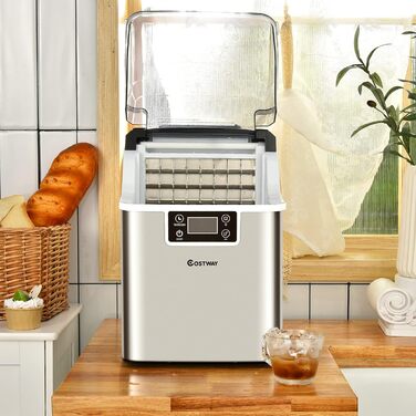 Машина для приготування льоду COSTWAY 3.2L з таймером, LCD дисплеєм та лопаткою