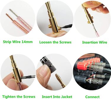 Бананові конектори 24K позолота для акустичних систем - (6 пар / 12 шт.) (24 шт.)