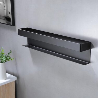 Тримач для рушників ZUNTO без свердління, для гостей, стійкий, нержавіюча сталь, 40 см, чорний