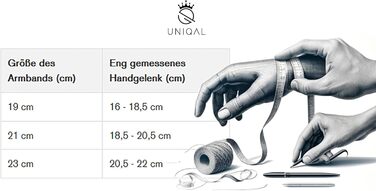 Чоловічий браслет UNIQAL з натуральної шкіри та нержавіючої сталі 'Premium Style' | Чорний колір, 23 см | Безкоштовна коробочка
