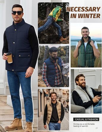 Чоловіча степкова жилетка Lonya Weste: водонепроникна, легка, з флісовою підкладкою та кишенями (М, темно-синій)