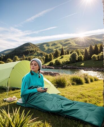 Сплячий мішок Wind Tour 3 сезони, легкий, водонепроникний, 1.35 кг, з двосторонньою блискавкою, для походу, кемпінгу, подорожей, зелений