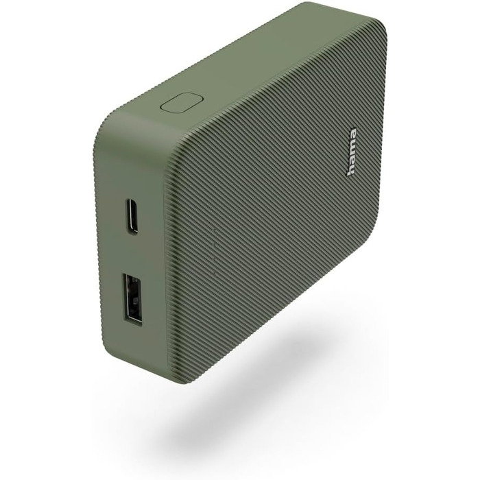 Powerbank Hama Colour 10 10000mAh: зелений, USB-C, USB-A, LED дисплей, портативний зарядний пристрій
