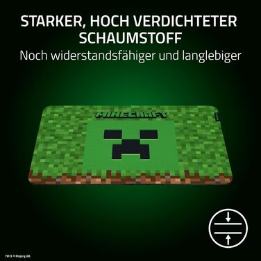 Ігровий килимок для миші Razer Gigantus V2 Minecraft, текстурований мікротканинний килимок з протиковзаючим гумовим основанням, 450 x 400 x 3 мм, чорний