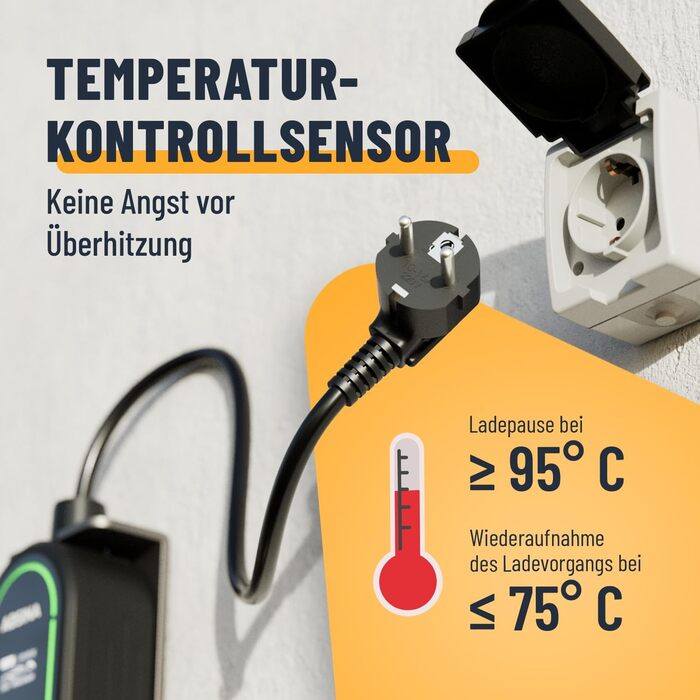 Кабель для зарядки електромобілів ABSINA Typ 2 Schuko, 3.7kW, 16A, 6м, IP67 (для i3, e-Up, ID.3, ID.4, Zoe, fortwo, Kona)