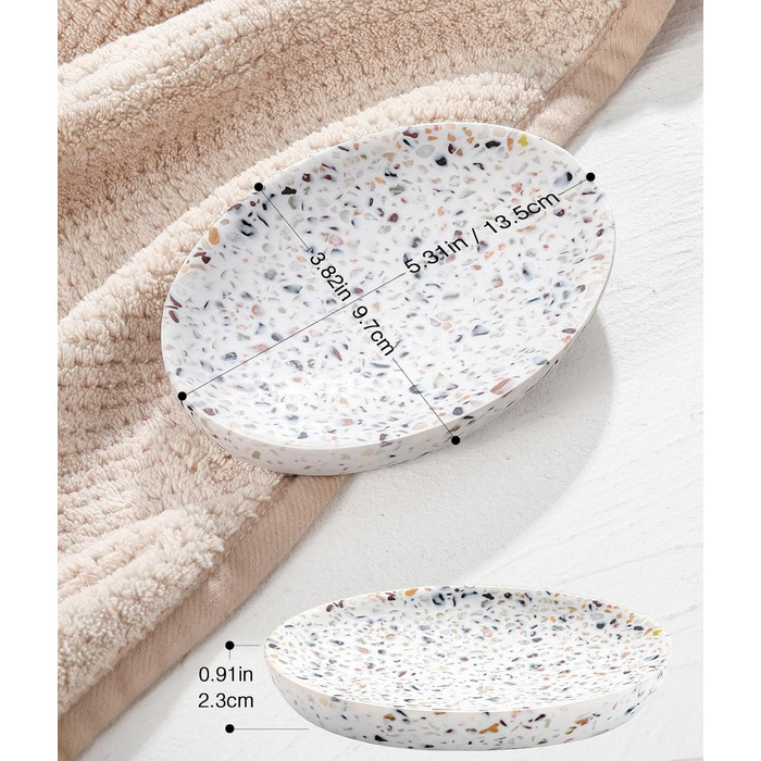 Підставка для мила Luxspire з кераміки, антиковзаюча, білий мармур, для ванної кімнати, душу та кухні