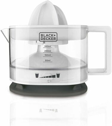 Електрична соковитискачка для цитрусових BLACK+DECKER BXCJ350E, 350W, нержавіюча сталь, регулятор м'якоті, 2 насадки