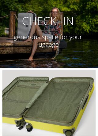 Чемодан Hauptstadtkoffer Mitte - великий, жорсткий, з TSA, 4 колеса, 77см, 130л, розширення об'єму, набір (S+M+L)