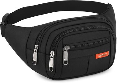 Гребельна сумка GraceTop для спорту та активного відпочинку. Чорна сумка на пояс з 4 кишенями на блискавці та регульованим ремінцем. Підходить для бігу, їзди на велосипеді, походів та кемпінгу. Водонепроникна.