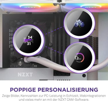 NZXT Kraken RGB 240 - Рідинна система охолодження CPU з LCD-дисплеєм, білий, 2023