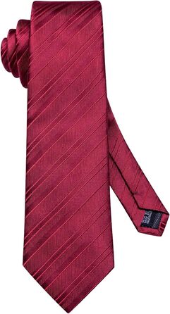 Комплект краваток для чоловіків Hi-Tie: краватка, нагрудна хустинка, затискач для краватки, запонки, формальна тканина, краватки, весілля, вечірка (темно-червоний в клітинку)