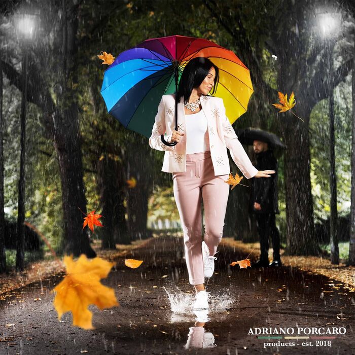 Автоматичний парасолька UNISEX Райдуга, вітростійкий, 16-сегментний, великий, стійкий до вітру, 120 см