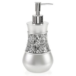 Набір аксесуарів для ванної кімнати Creative Scents, 6 предметів: дозатор мила, тримач для зубних щіток, мильниця, коробка для серветок, смітник та стакан, сріблястий