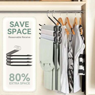 Набір вішалок для штанів, джинсів, краваток та шарфів, нержавіюча сталь, протиковзкі, 3 шт., чорний