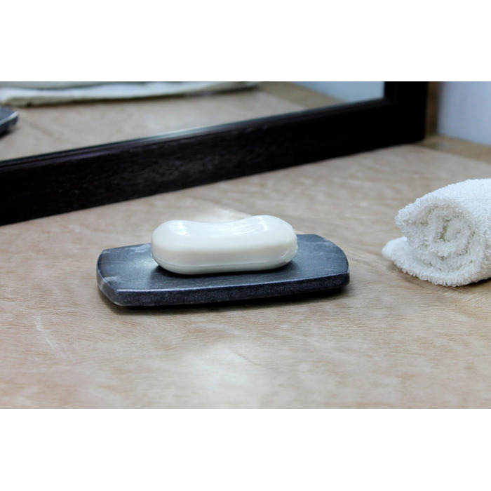 Миска для мила Kleo Naturstein або аксесуар для ванної кімнати (чорний колір з натуральними лініями)