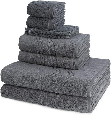 Набір рушників Ross Cashmere Feeling 8 шт: 2 для прання, 2 для гостей, 2 для душу, 2 для рук, антрацит