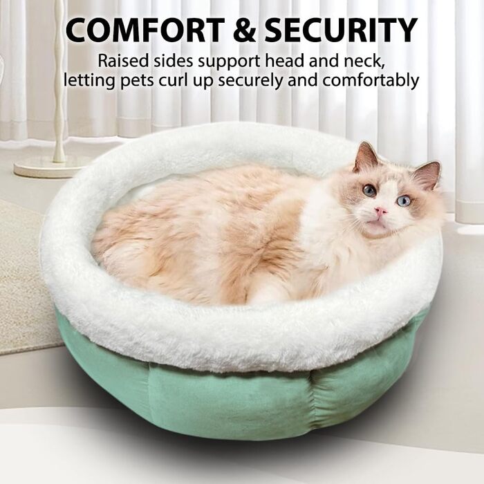 М'яке ліжко-лежанка для собак та котів, 50x50x20 см, зелене