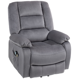 HOMCOM Power Lift Recliner Chair with Lift Assist, Electric TV Recliner with Vibration Massage, Reclining Function, Massage Chair with Heat, Footrest, Side Pocket, Timer, Dark Grey | Aosom
