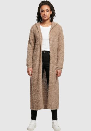 Кардиган жіночий з капюшоном та пір'ям Urban Classiс, чорний (XS, Softtaupe)