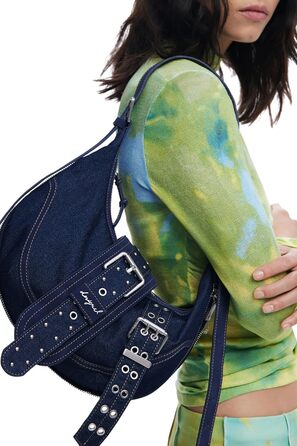 Сумка Desigual Calgary Bindella через плече, джинсова, темно-синя