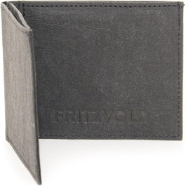 FRITZVOLD MINIMAL Wallet, RFID Protection & Expanded Coin Pocket, Small, Thin Wallet for Men, Extremely Flat Wallet, Slim Wallet, Wallet made of Washable Paper Leather, Black
