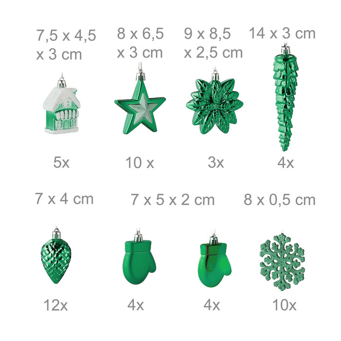 Relaxdays Set of 100 Christmas Baubles